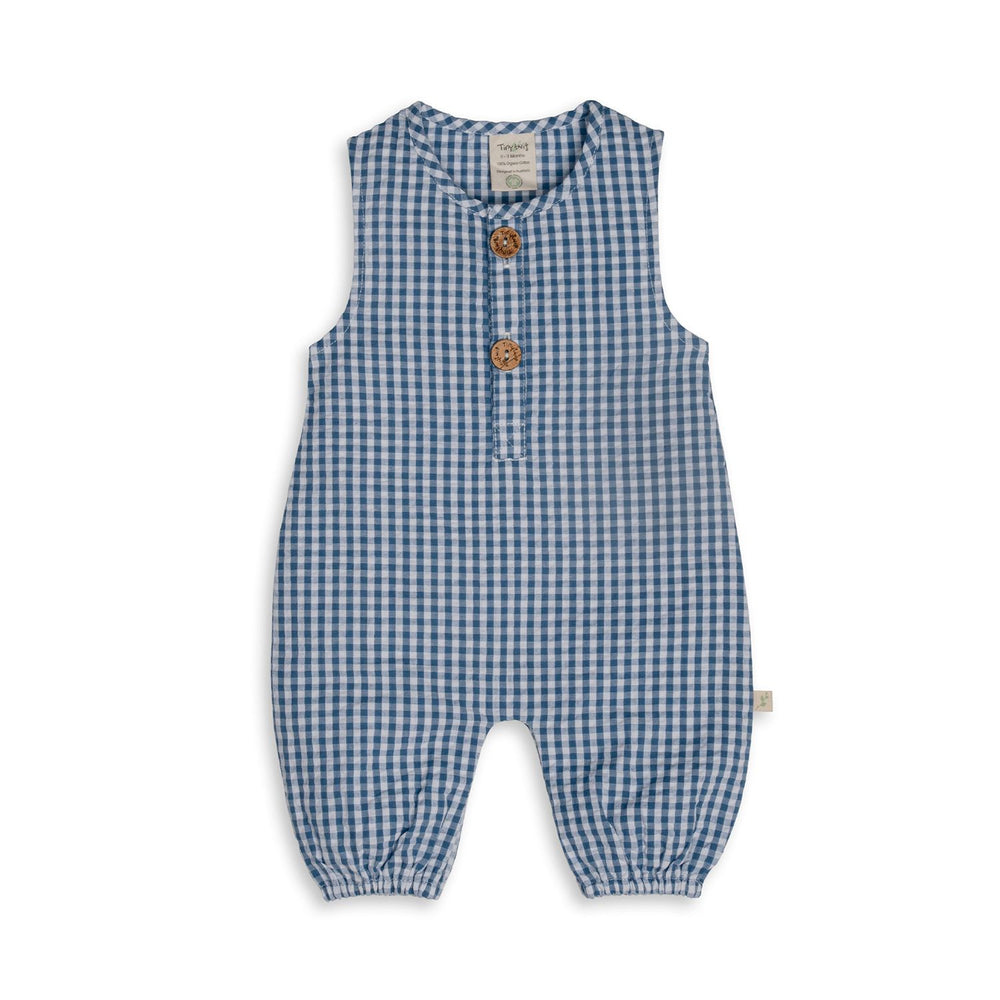 Tiny Twig Blue Gingham Playsuit
