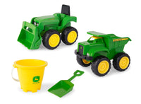 John Deere Dump Truck and Tractor Value Set with Bucket and Spade

