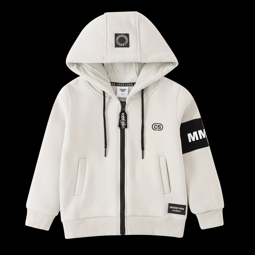 Cracked Soda Havan Zip Hoodie - Oat Size 3-8