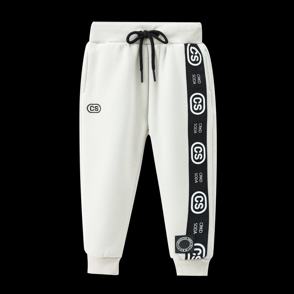 Cracked Soda Havan Detail Strip Trackpants - Oat Size 3-8