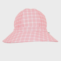 Acorn Pink Gingham Wide Brim Swim Hat