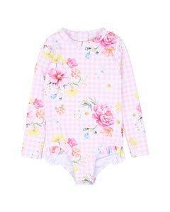 Minihaha Connie Print Long Sleeve Sunsuit Size 3-6