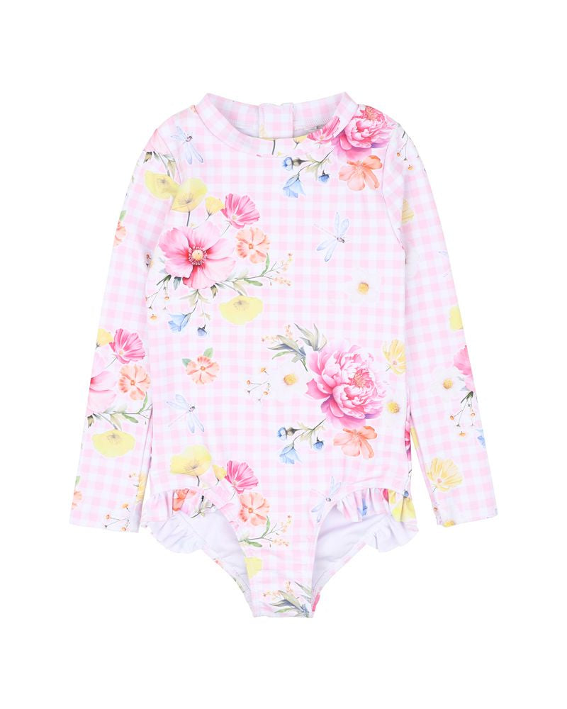 Minihaha Connie Print Long Sleeve Sunsuit Size 3-6