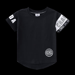 Cracked Soda Cole Detailed Sleeve Tee - Black
