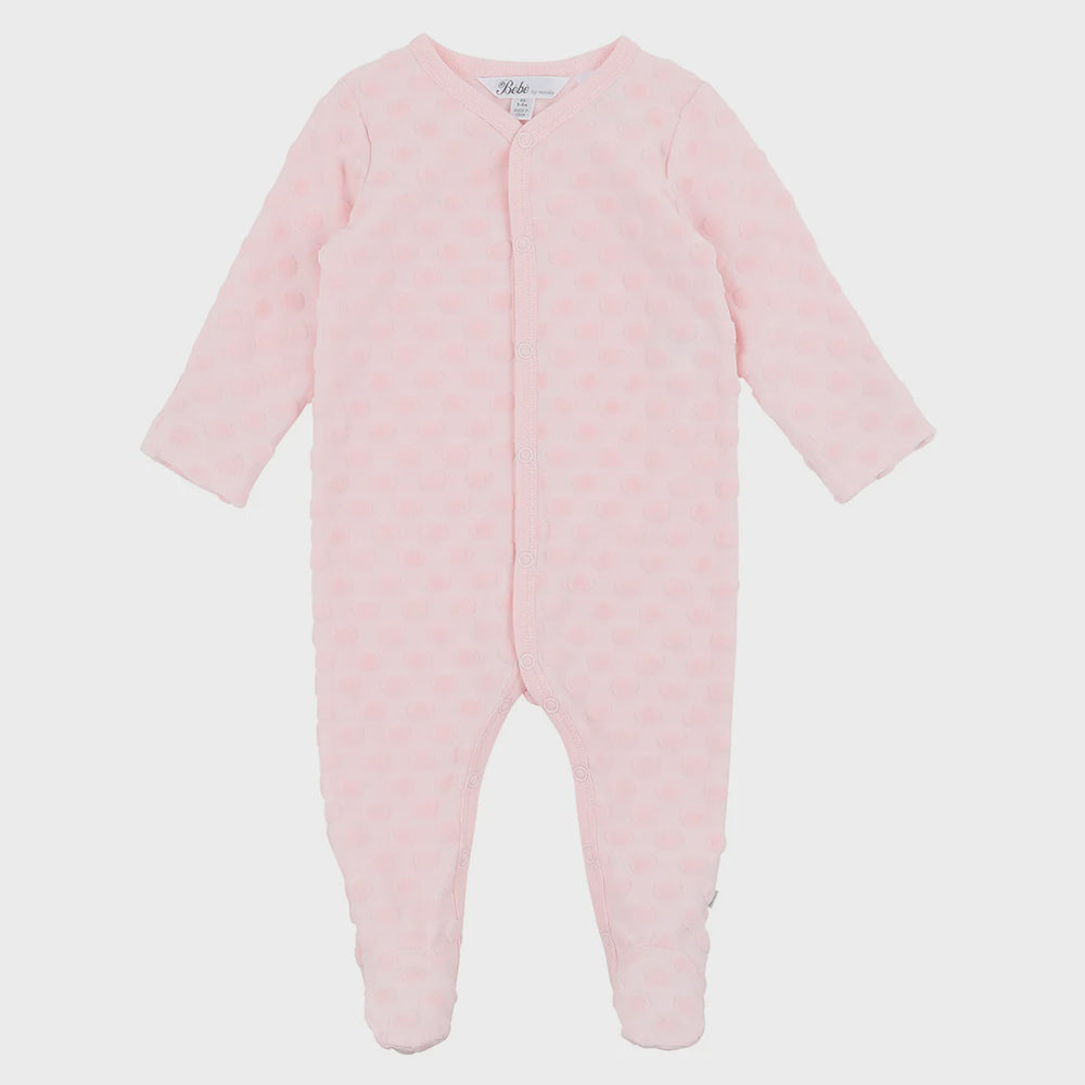 Bebe Minihaha Pink Spot Long Sleeve Romper