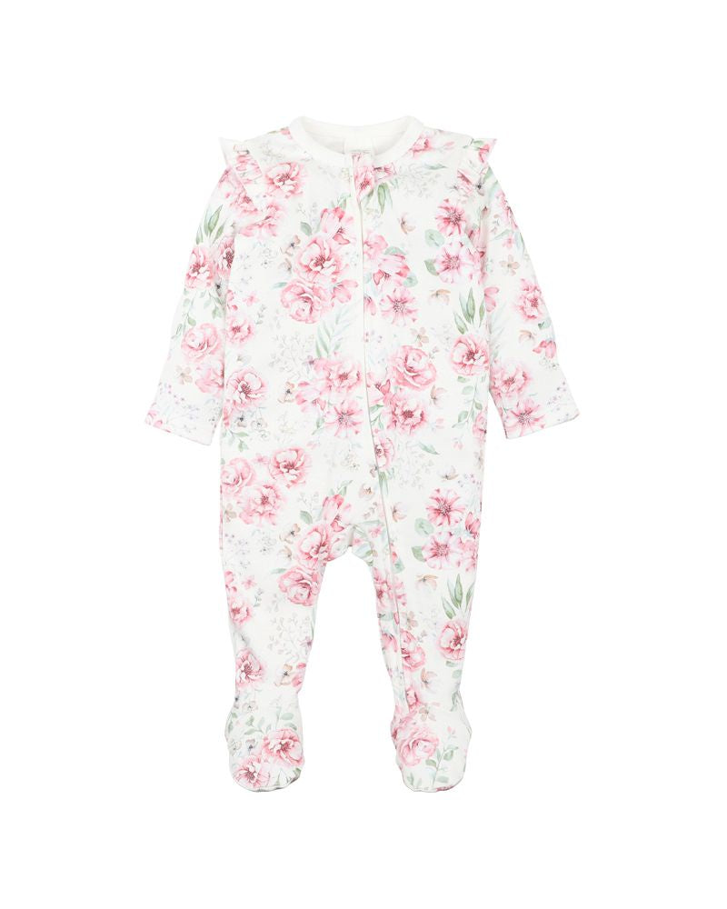 Bebe Evie Print Long Sleeve Zip Onesie