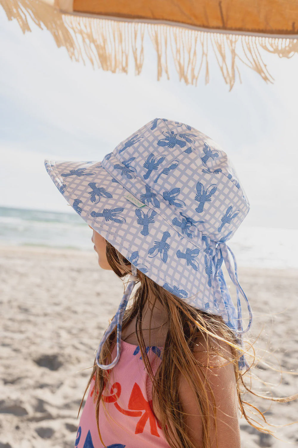 Acorn Blue Lagoon Wide Brim Swim Hat