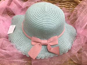 Ivy’s Scalloped Edge Straw Hat With Bow Assorted