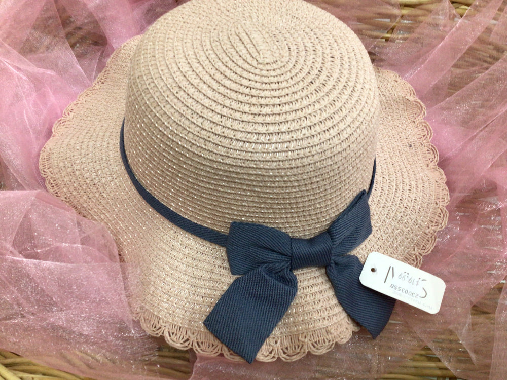 Ivy’s Scalloped Edge Straw Hat With Bow Assorted