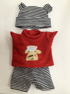 Lifelike Doll 3 Piece Outfit - Red, Black & White