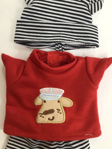 Lifelike Doll 3 Piece Outfit - Red, Black & White