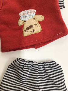 Lifelike Doll 3 Piece Outfit - Red, Black & White