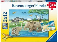 RAVENSBURGER 2x12 Puzzle Baby Safari Animals 050956
