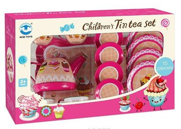 Tin Tea Set Set Cupcake Theme