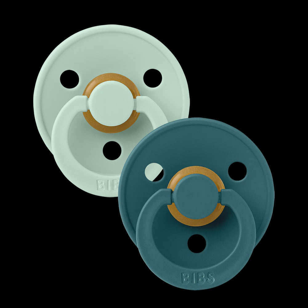 BIBS Colour Round Pacifier Nordic Mint/Forest Lake 2 Pack