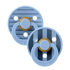 BIBS Studio Collection Colour Round Pacifier Sky Blue Mix 2 Pack