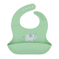 Living Textiles Silicone Catch All Bib Elephant/Sage