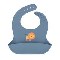 Living Textiles Silicone Catch All Bib Lion/Steel Blue
