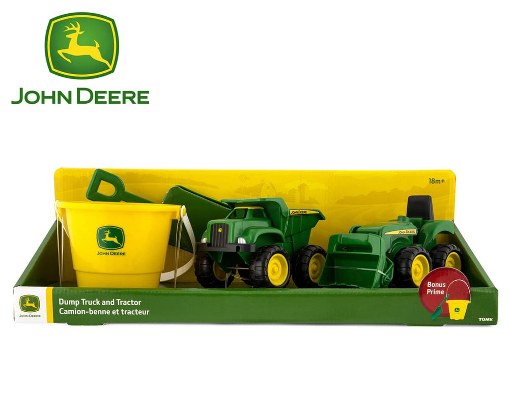 John Deere Dump Truck and Tractor Value Set with Bucket and Spade