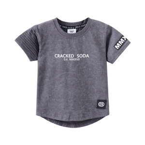 Cracked Soda Arlo Mesh Tee - Grey Wash Size 3-8