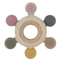 Living Textiles Silicone Multi-Surface Teething Wheel - Rose
