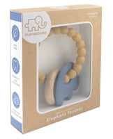 Living Textiles Silicone Elephant Teether - Steel Blue
