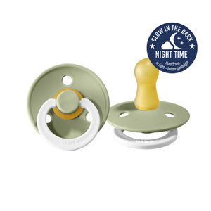 BIBS Colour Pacifier Glow in the Dark Sage Glow/Sage Glow 2pk