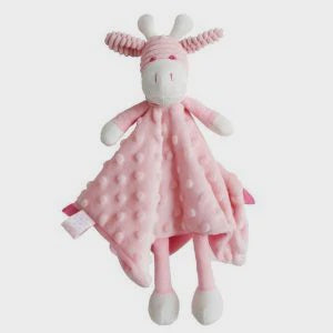 Textured Giraffe Comfort Blankie Pink