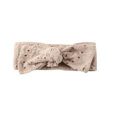Cracked Soda Holly bow headband beige