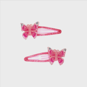 Pink Butterfly Charm Hair Clip HCG191-23