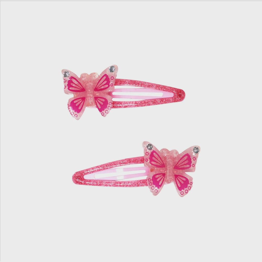 Pink Butterfly Charm Hair Clip HCG191-23