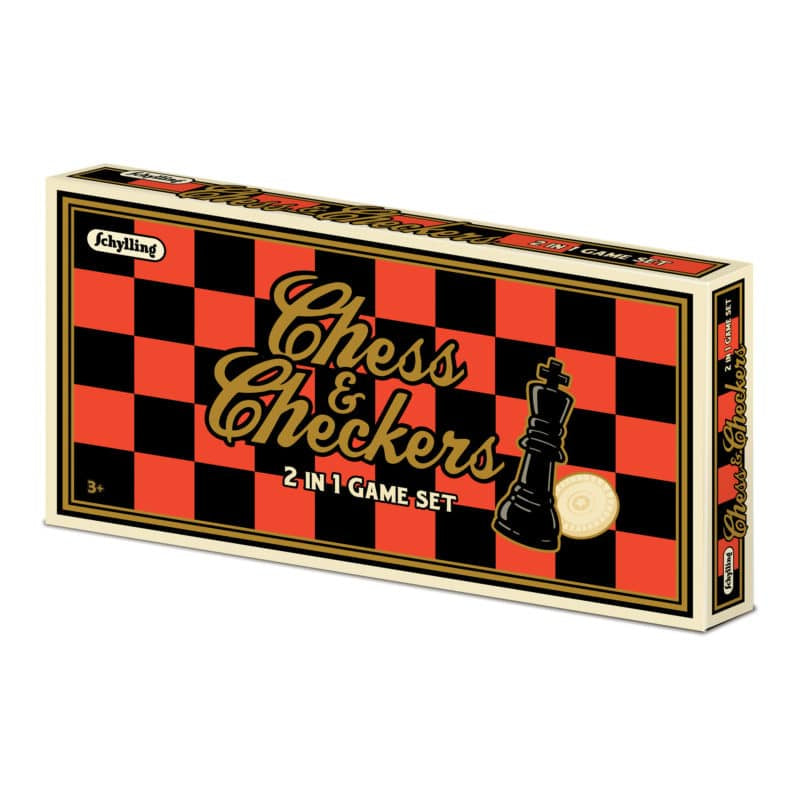 Chess and Checkers 2 in 1 game set