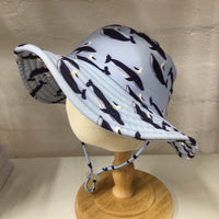 Sundaise wide brim swim bucket hat whale print