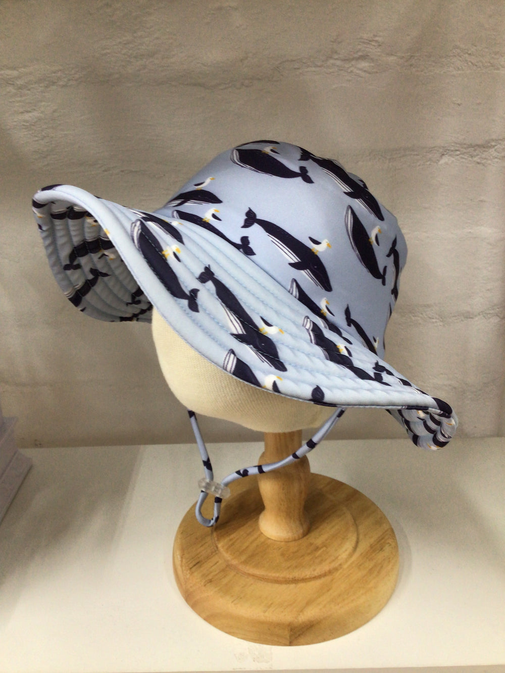 Sundaise wide brim swim bucket hat whale print