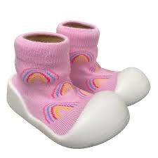 Little Eaton rubber soled socks Rainbow