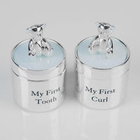 Silver Plate Tooth & Curl Box Blue