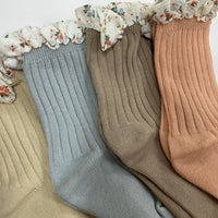 Floral frill Trim Rib Sock Assorted