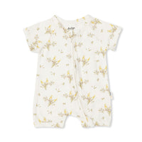 Indigo & Lellow Grayson Short Zipsuit Cockatiels