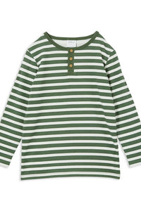 Milky Green Stripe Henley