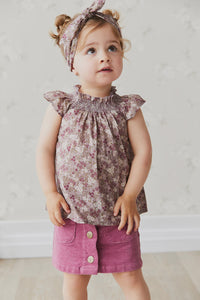 Jamie Kay  Organic Cotton Tamara Top - Pansy Floral Fawn asst