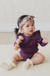 Jamie Kay Pima Cotton Fleur Long Sleeve Bodysuit - Sugar Plum asst