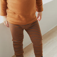 Jamie Kay Organic Cotton Modal Elastane Legging - Narrow Stripe Ginger asst