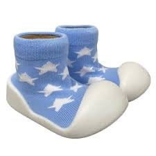 Little Eaton Rubber Soled Socks Blue Star