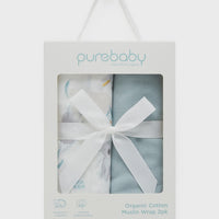 Organic Cotton Muslin Wrap 2pk