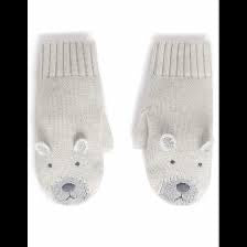 Purebaby polar bear mittens cloud melange