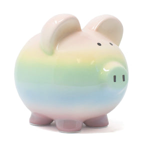Rainbow Ombré Ceramic Piggy Bank