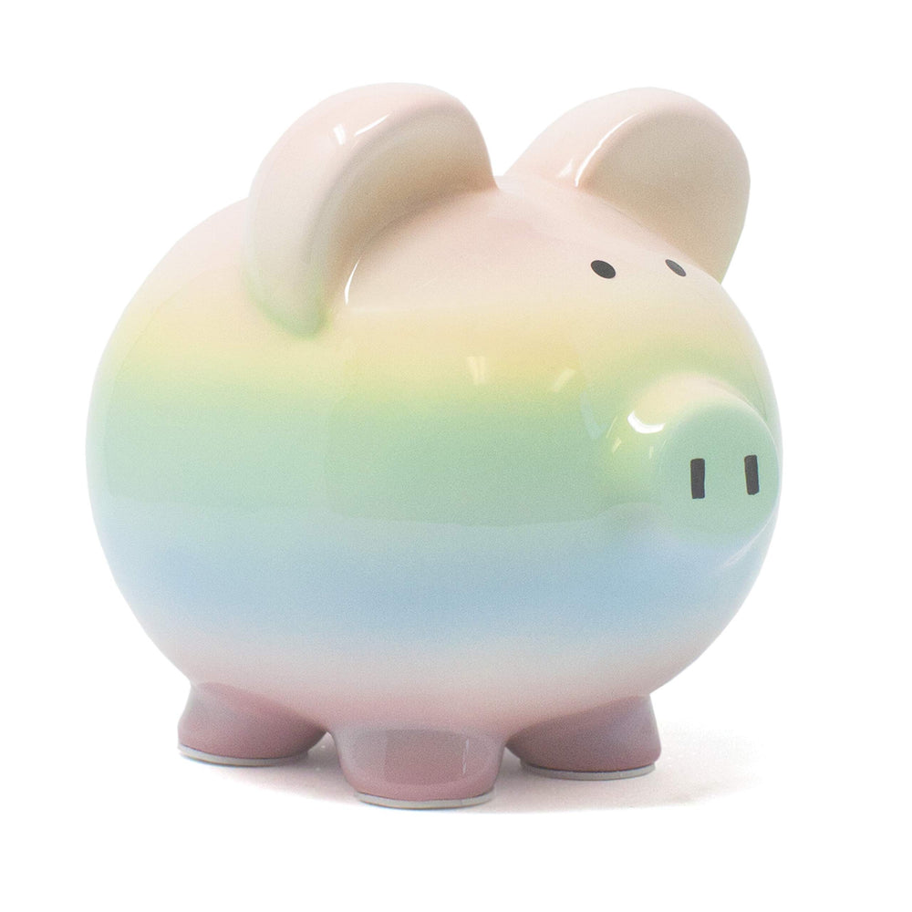Rainbow Ombré Ceramic Piggy Bank