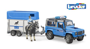 Bruder 1:16 Land Rover Defender Police Vehicle with Horse Trailer