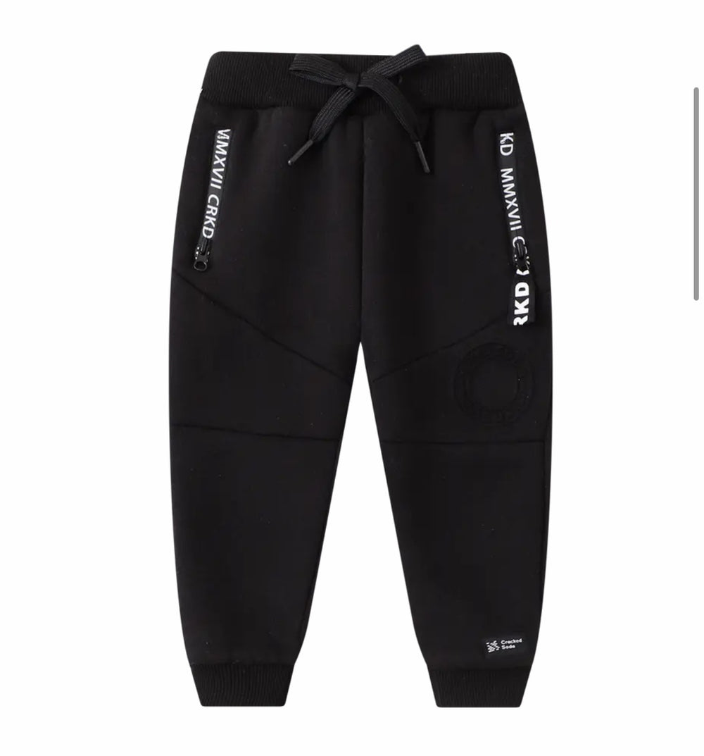 Cracked Soda CRKD embossed Trackpant Black