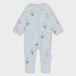 Child of Mine Whimsical Whales Organic Zipsuit